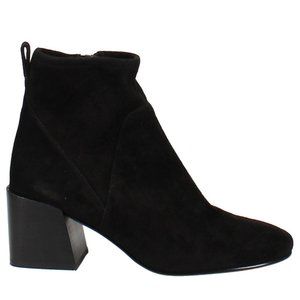 Via Spiga Diana Block Heel Black Suede Booties 6M Women's Boots
